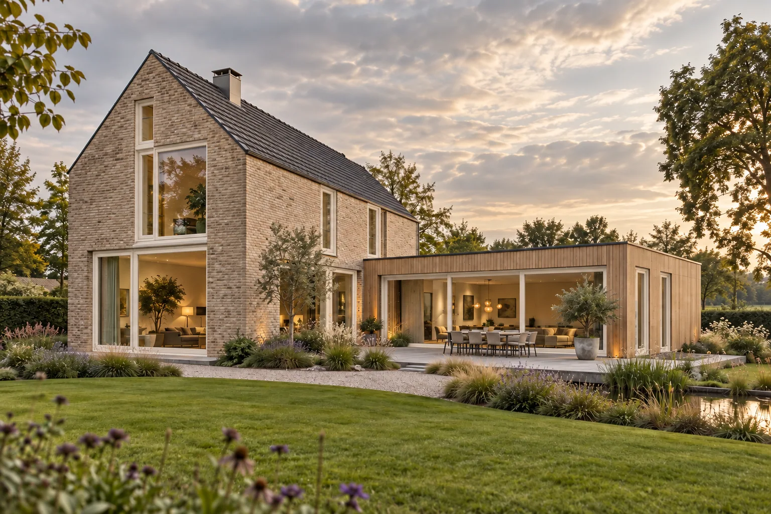 Concept voor: fictieve woning met lichte kozijnprofielen
